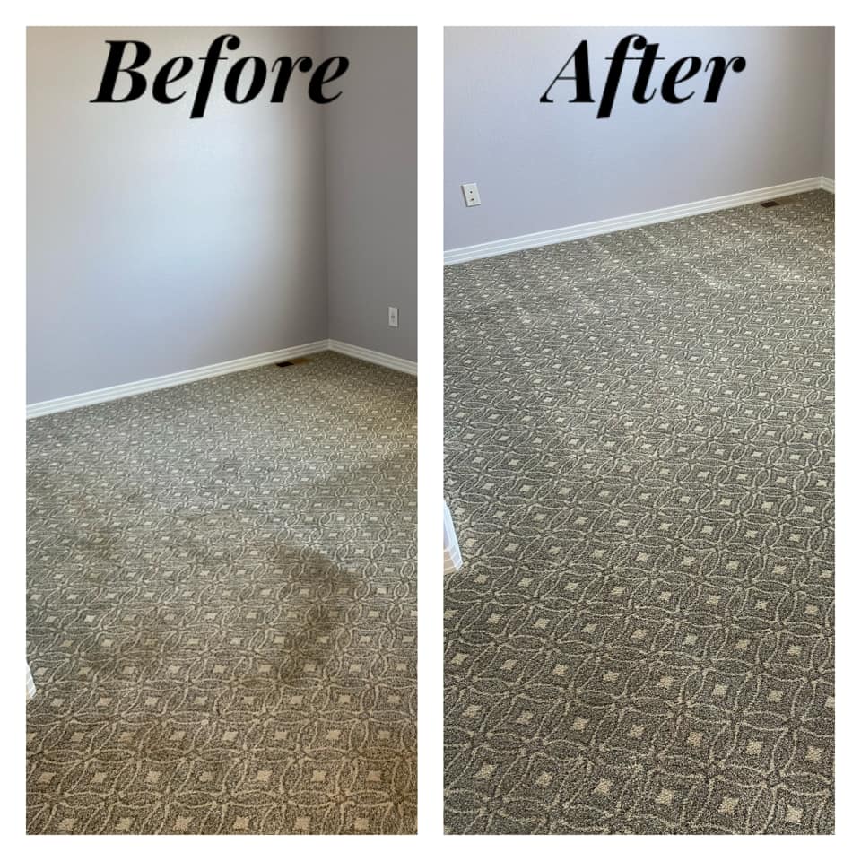 Room carpet before and after professional cleaning service