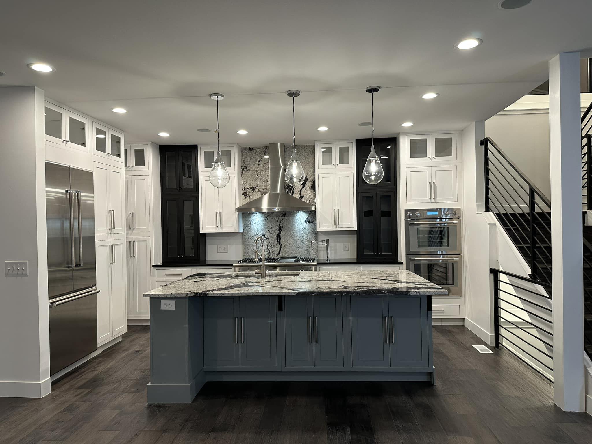 Spotless large kitchen after professional post-build clean
